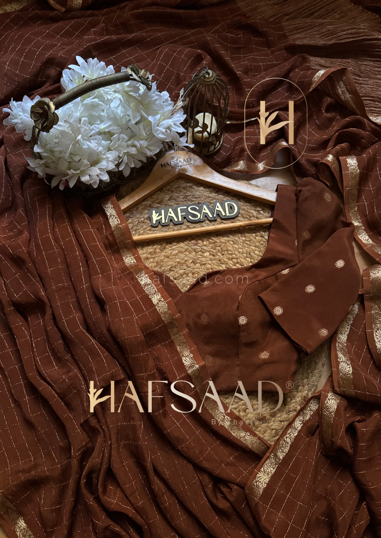 Madras kapi- Premium crushed chinnon saree