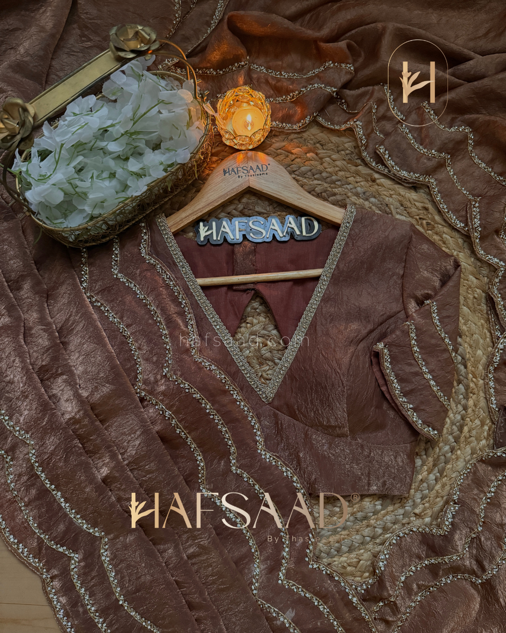 Yerin - Crushed Stardust Satin Saree