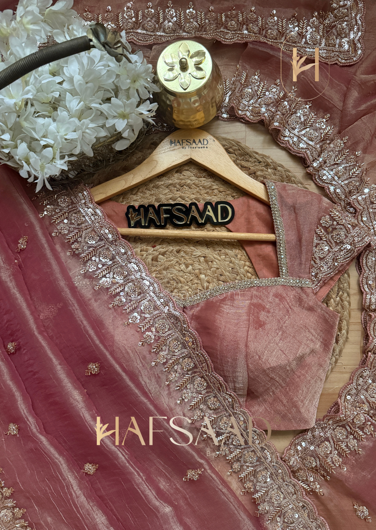 Mastani - Soft tissue saree (Rose Gold)
