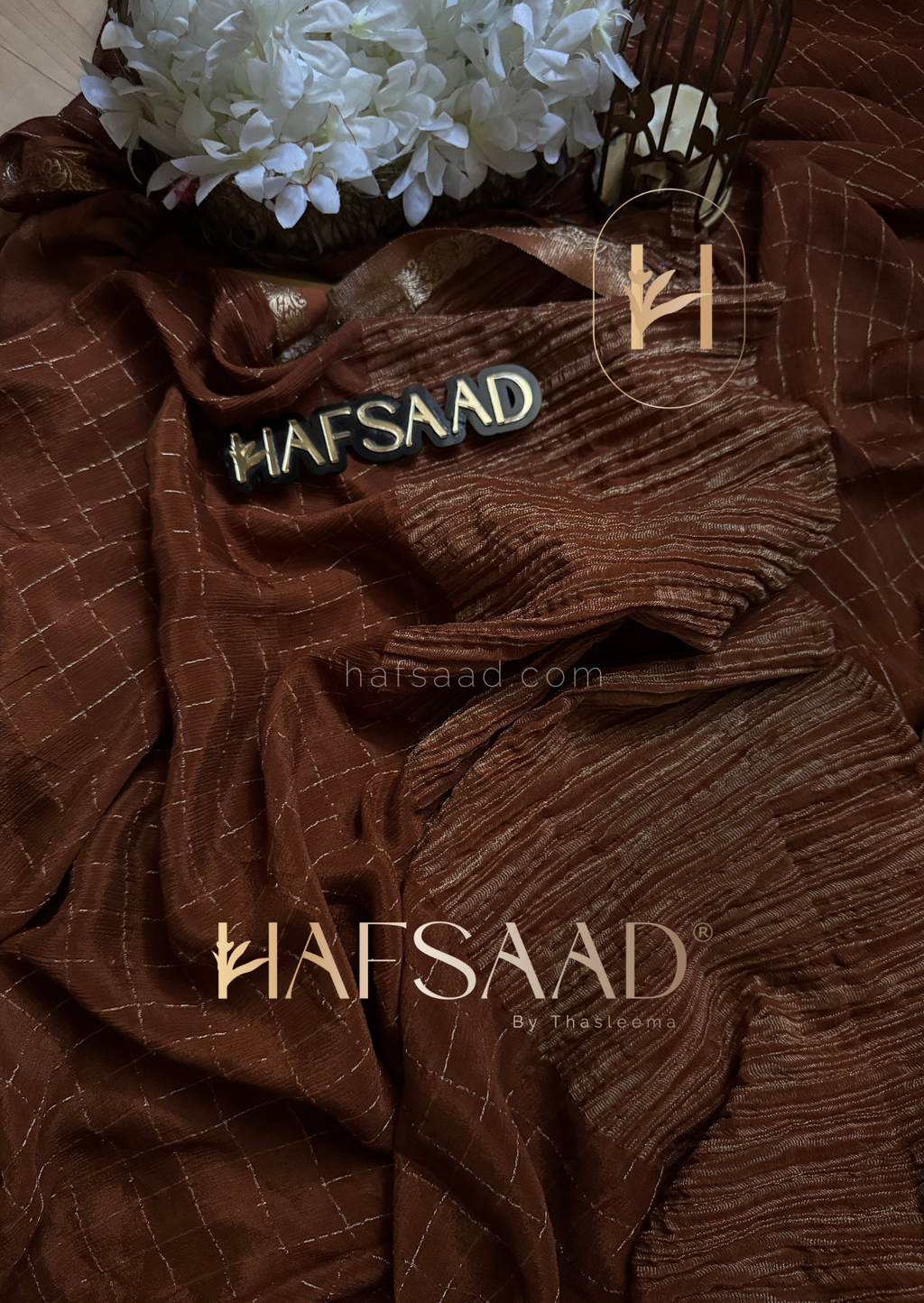 Madras kapi- Premium crushed chinnon saree