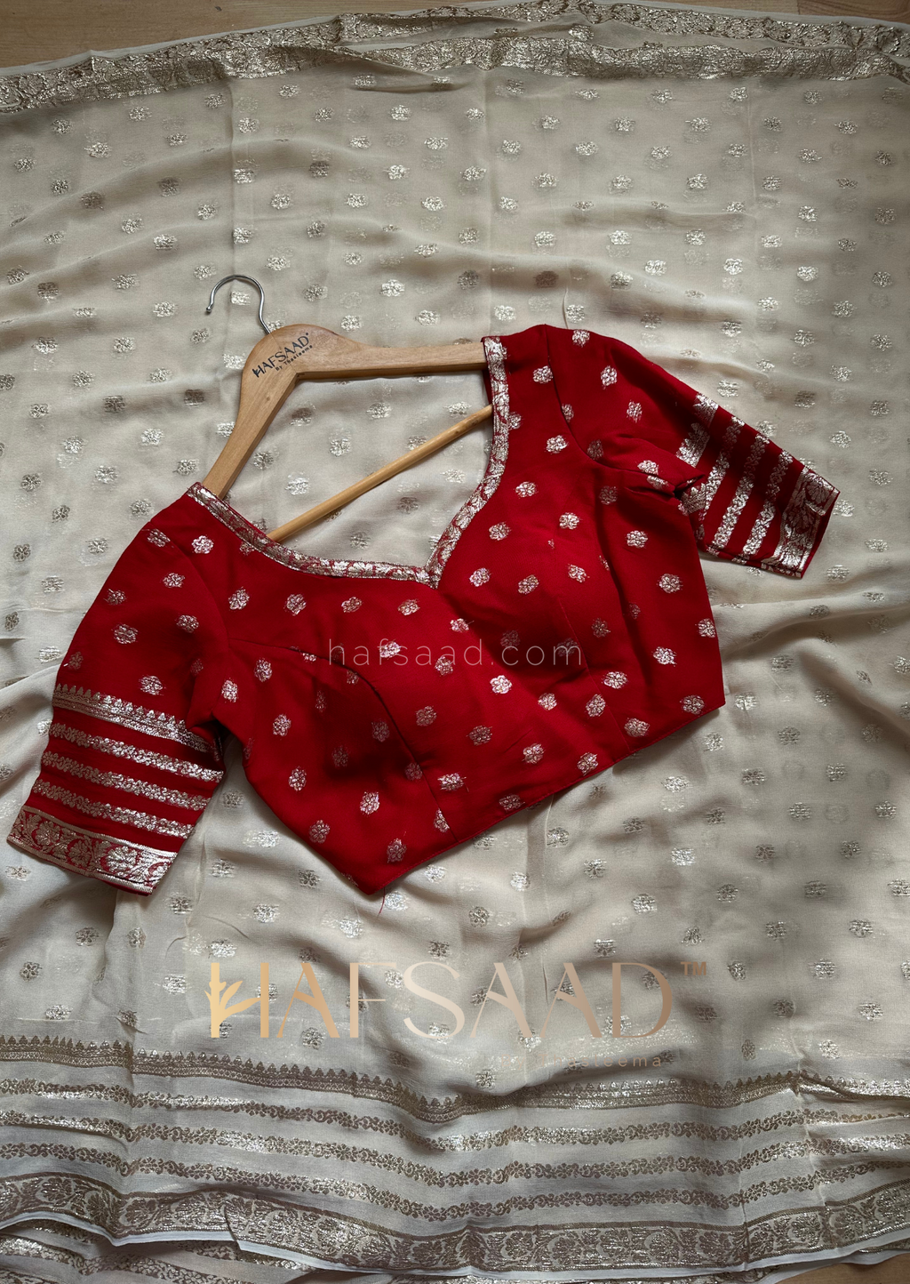 Deepika- Pure viscose saree (Ruby creme)