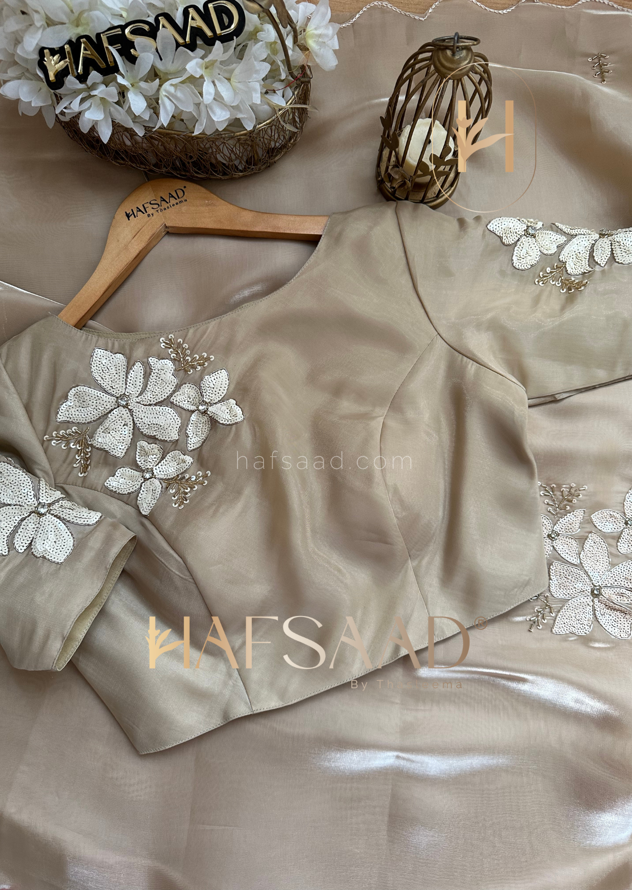 Nina- Handwork satin organza saree