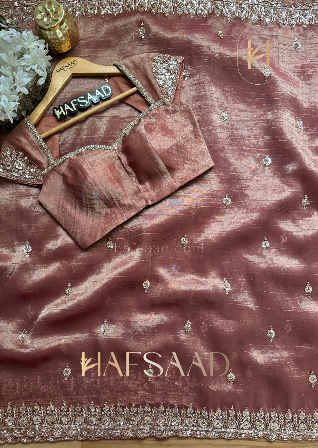 Mastani - Soft tissue saree (Rose Gold)