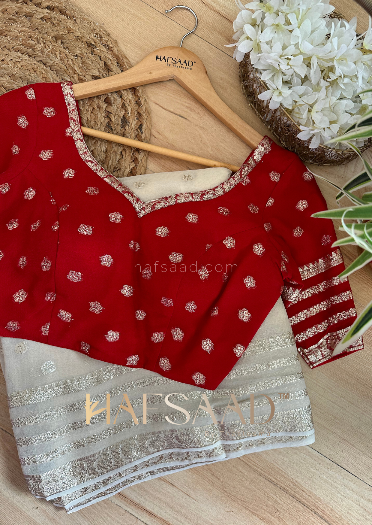 Deepika- Pure viscose saree (Ruby creme)