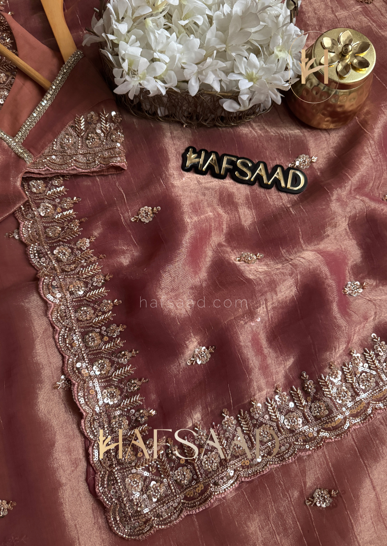 Mastani - Soft tissue saree (Rose Gold)