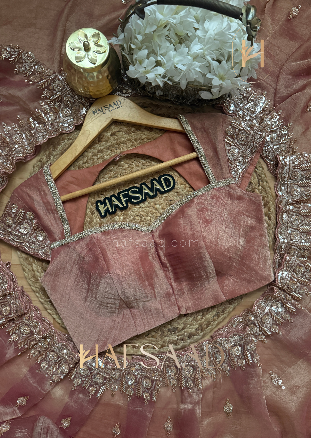 Mastani - Soft tissue saree (Rose Gold)