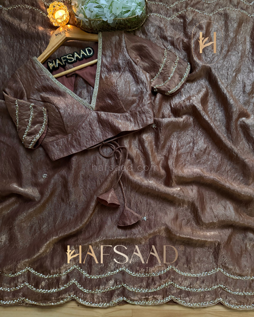 Yerin - Crushed Stardust Satin Saree