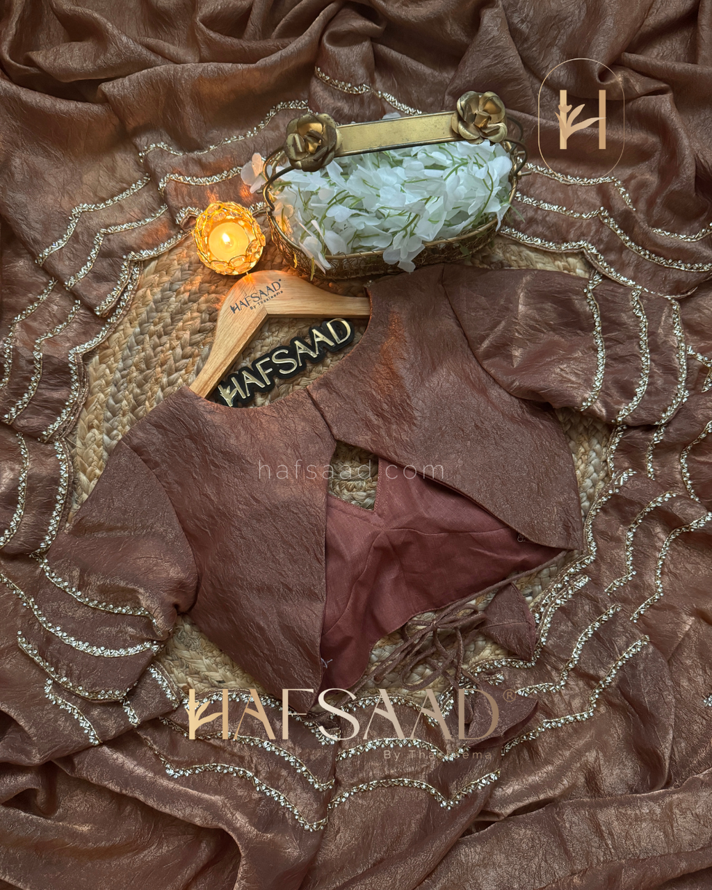 Yerin - Crushed Stardust Satin Saree