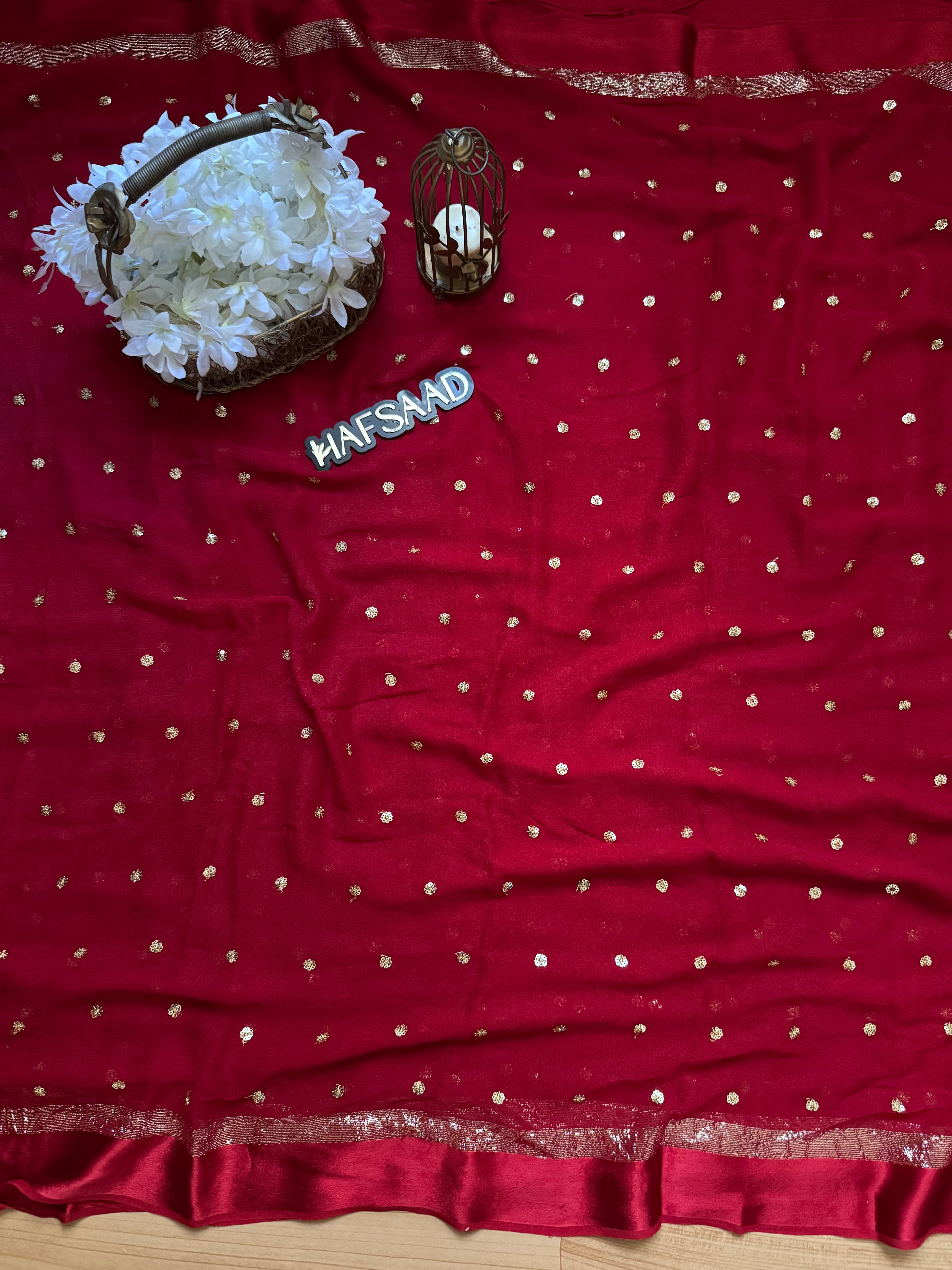 Mira- pure viscose saree (Red)